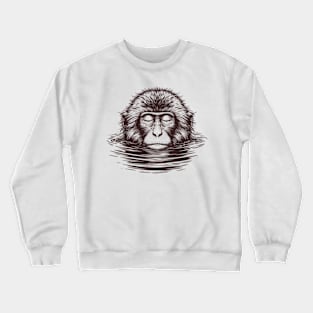 Japanese Onsen Zen Monkey Crewneck Sweatshirt